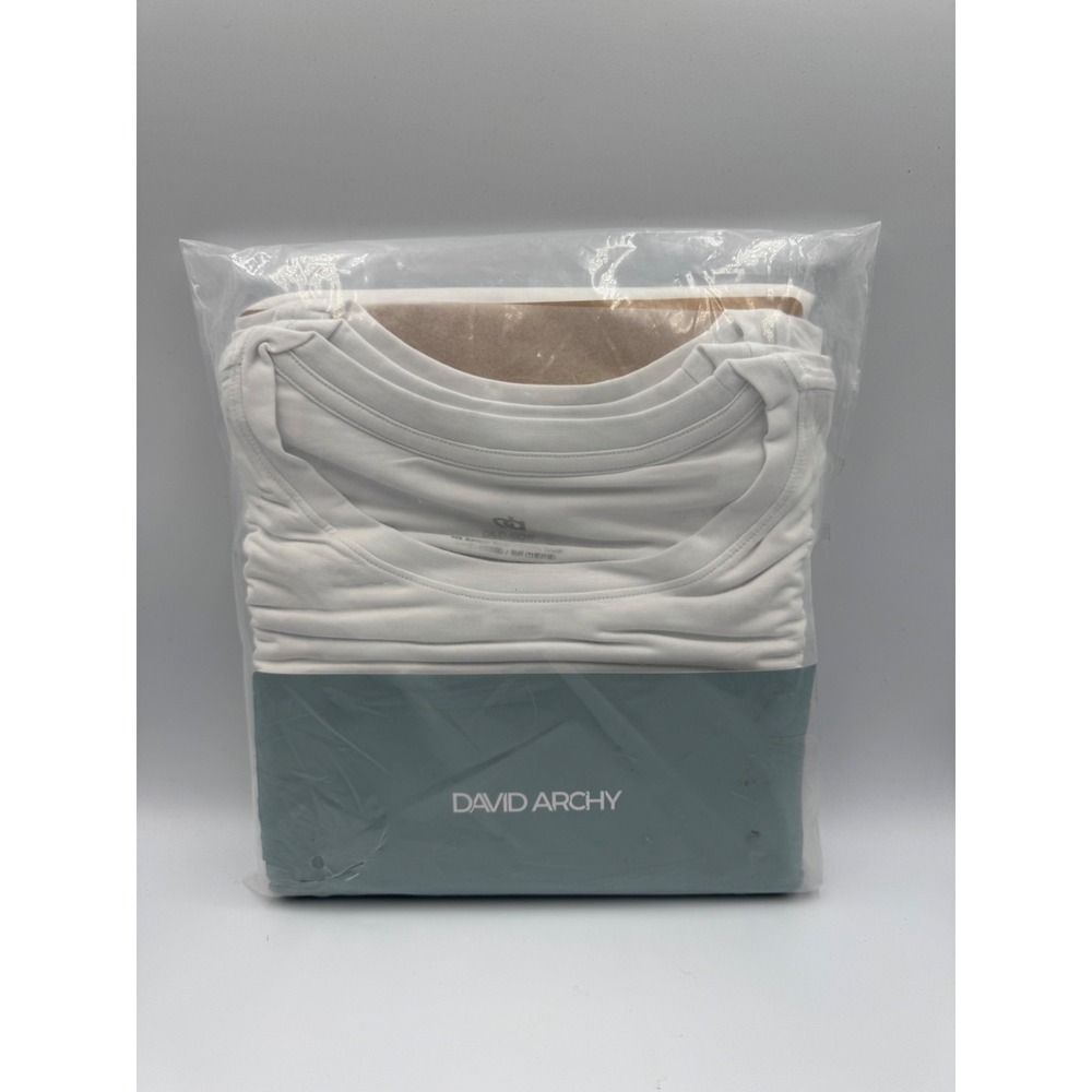 NWT David Archy Cloud Dancer Crew Neck Undershirt Men's‎ XL White 3 Pack
